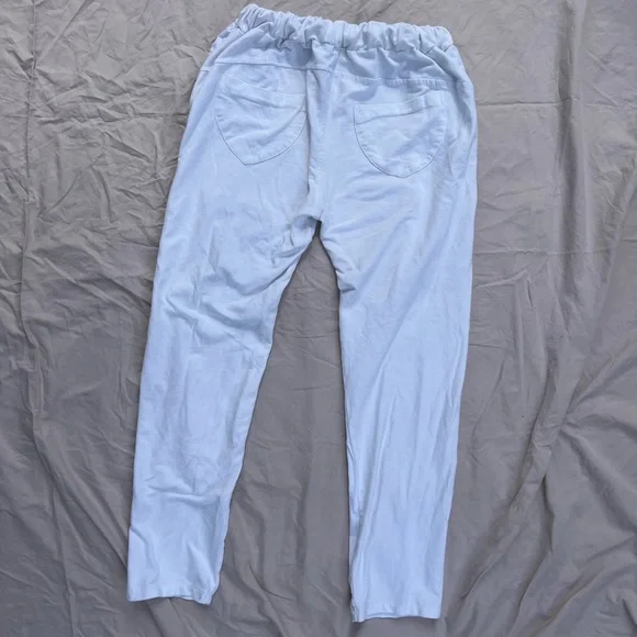 White Joggers with Sequins and Quote - Picture 3 of 4